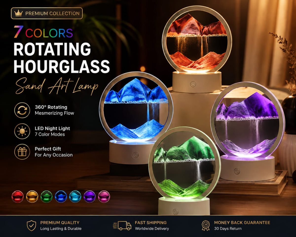 Magic Sand Glow Lamp ✨ | 3D Moving Sand Art LED Lamp with 1H, 2H & 3H Timer