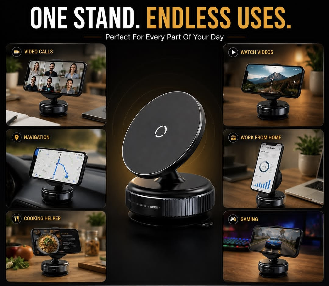 Strong Magnetic Foldable Mobile Holder – 360° Adjustable Aur Compact Design
